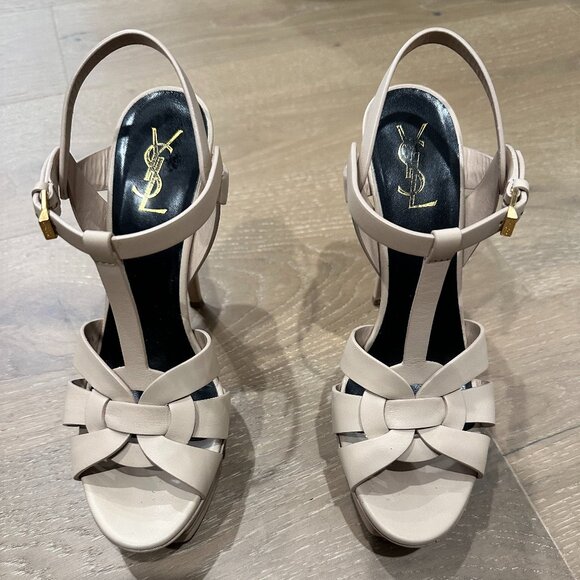 Nude YSL Tribute Sandals size 39 1/2 - Picture 1 of 3